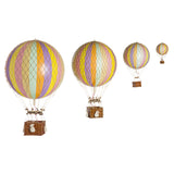 Vintage stílusú, függeszthető, pasztell szivárványszínű dekorációs hőlégballon