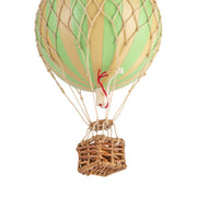 Vintage stílusú, függeszthető kialakítású, zöld-bézs színű dekorációs hőlégballon