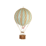 Vintage stílusú, függeszthető kialakítású, mentazöld-bézs színű dekorációs hőlégballon