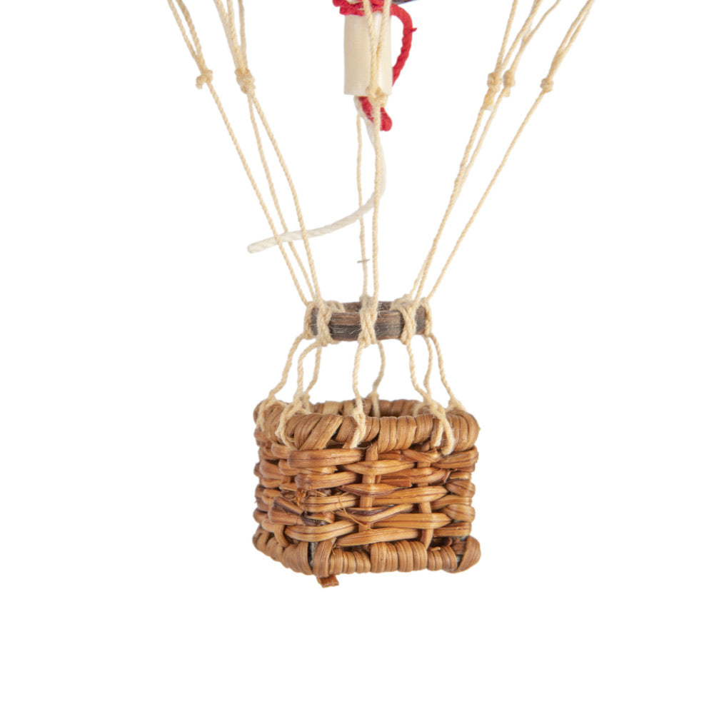 Vintage stílusú, függeszthető kialakítású, mentazöld-bézs színű dekorációs hőlégballon