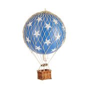 Vintage stílusú, függeszthető kialakítású, kék-bézs színű dekorációs hőlégballon