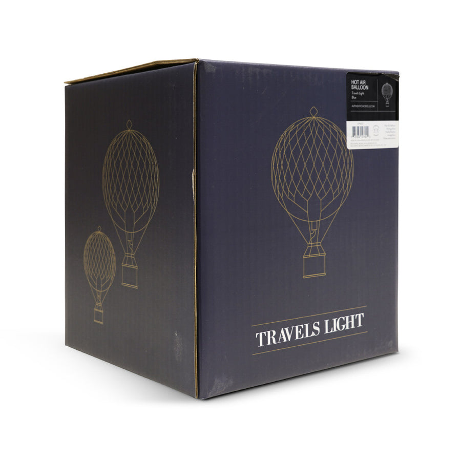 Vintage stílusú, függeszthető, piros-bézs színű dekorációs hőlégballon díszdobozban