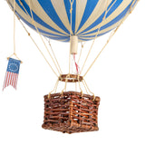 Vintage stílusú, függeszthető kialakítású, kék-bézs színű dekorációs hőlégballon