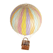 Vintage stílusú, függeszthető, pasztell szivárványszínű dekorációs hőlégballon