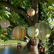 Vintage stílusú, függeszthető, pasztell szivárványszínű dekorációs hőlégballon