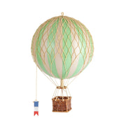 Vintage stílusú, függeszthető kialakítású, zöld-bézs színű dekorációs hőlégballon