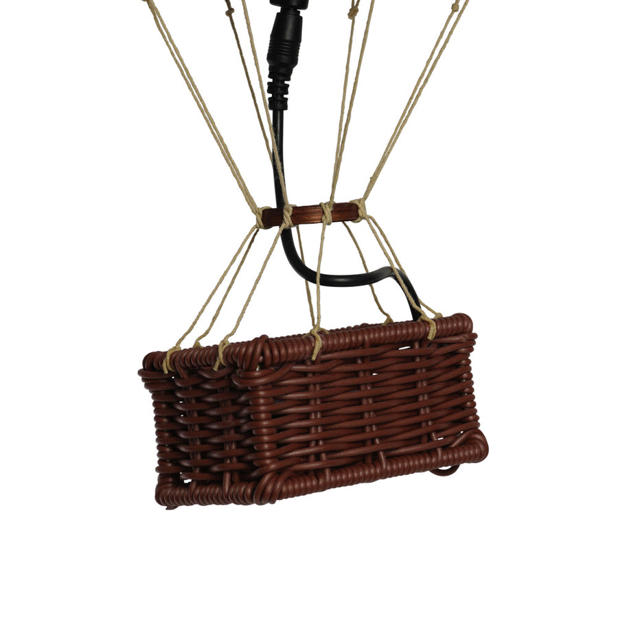 Vintage stílusú, óriás, függeszthető, szivárványszínű dekorációs hőlégballon LED világítással