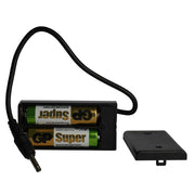 A szivárványszínűl LED-es hőlégballon elemtartója.