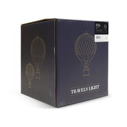 Vintage stílusú, függeszthető, piros-bézs színű dekorációs hőlégballon díszdobozban