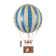 Vintage stílusú, függeszthető kialakítású, kék-bézs színű dekorációs hőlégballon