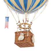 Vintage stílusú, függeszthető kialakítású, kék-bézs színű dekorációs hőlégballon