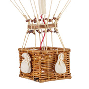 Vintage stílusú, függeszthető kialakítású, kék-bézs színű dekorációs hőlégballon