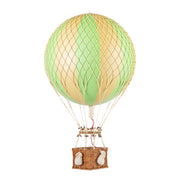 Vintage stílusú, függeszthető kialakítású, zöld-bézs színű dekorációs hőlégballon