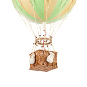 Vintage stílusú, függeszthető kialakítású, zöld-bézs színű dekorációs hőlégballon