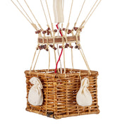 Vintage stílusú, függeszthető kialakítású, zöld-bézs színű dekorációs hőlégballon