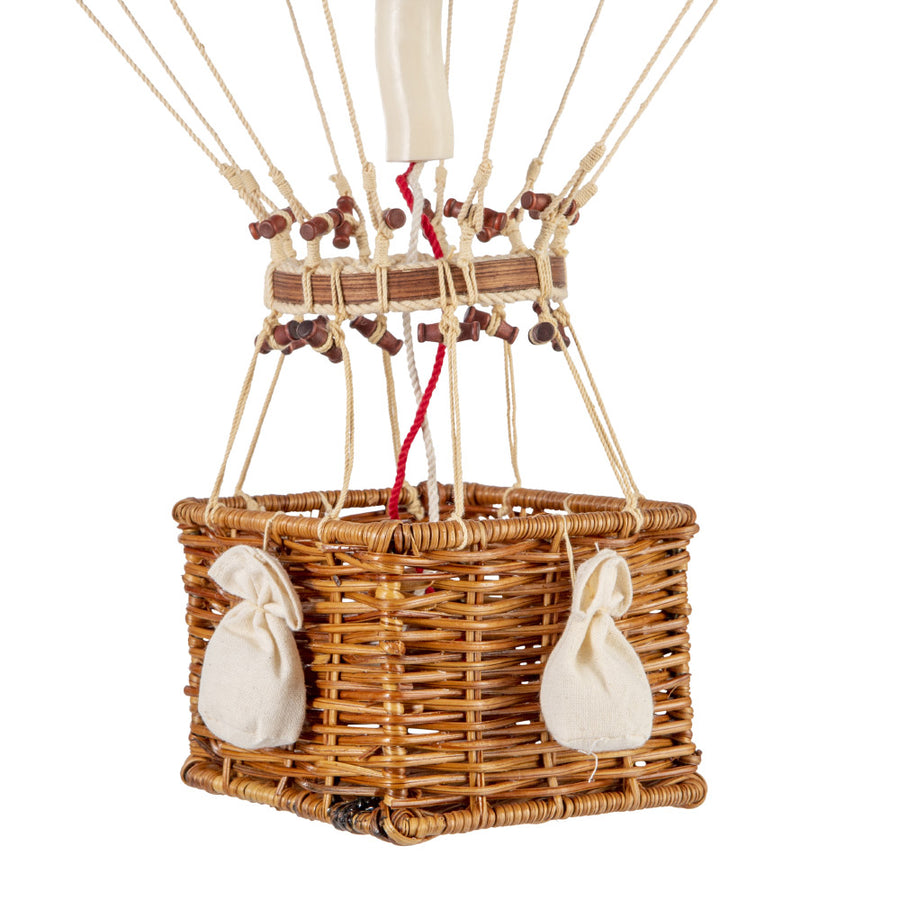 Vintage stílusú, függeszthető kialakítású, zöld-bézs színű dekorációs hőlégballon