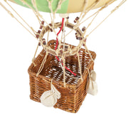 Vintage stílusú, függeszthető kialakítású, zöld-bézs színű dekorációs hőlégballon