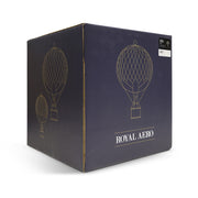 Vintage stílusú, nagy méretű, függeszthető, piros-bézs színű dekorációs hőlégballon díszdobozban