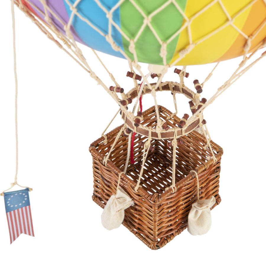 Vintage stílusú, függeszthető, szivárványszínű dekorációs hőlégballon