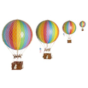 Vintage stílusú, függeszthető, szivárványszínű dekorációs hőlégballon