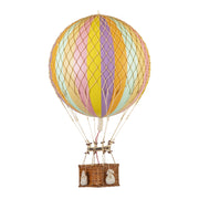 Vintage stílusú, függeszthető, pasztell szivárványszínű dekorációs hőlégballon