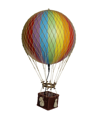 Vintage stílusú, óriás, függeszthető, szivárványszínű dekorációs hőlégballon LED világítással