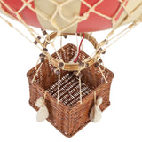 Vintage stílusú,függeszthető kialakítású, piros-bézs színű dekorációs hőlégballon