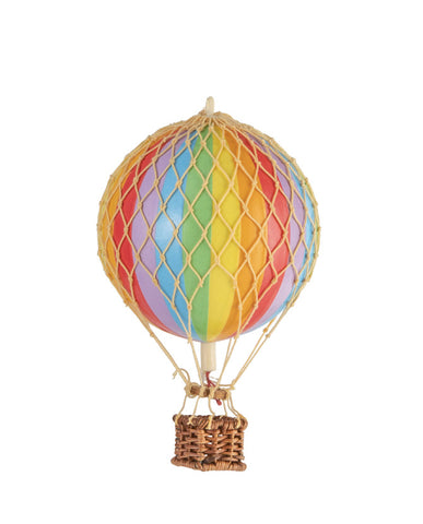 Vintage stílusú, függeszthető, szivárványszínű dekorációs hőlégballon