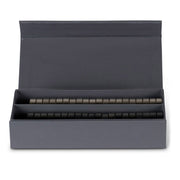 40 darabos, vintage stílusú, műgyantából készült, vörös és elefántcsontszínű dámajáték korong készlet díszdobozban.