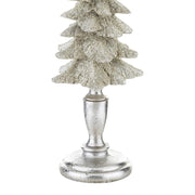 Talapzatos ezüst fenyőfa – műgyanta dekoráció 41 cm, alsó részlet