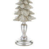 Talapzatos ezüst fenyőfa – műgyanta dekoráció 41 cm, alsó részlet