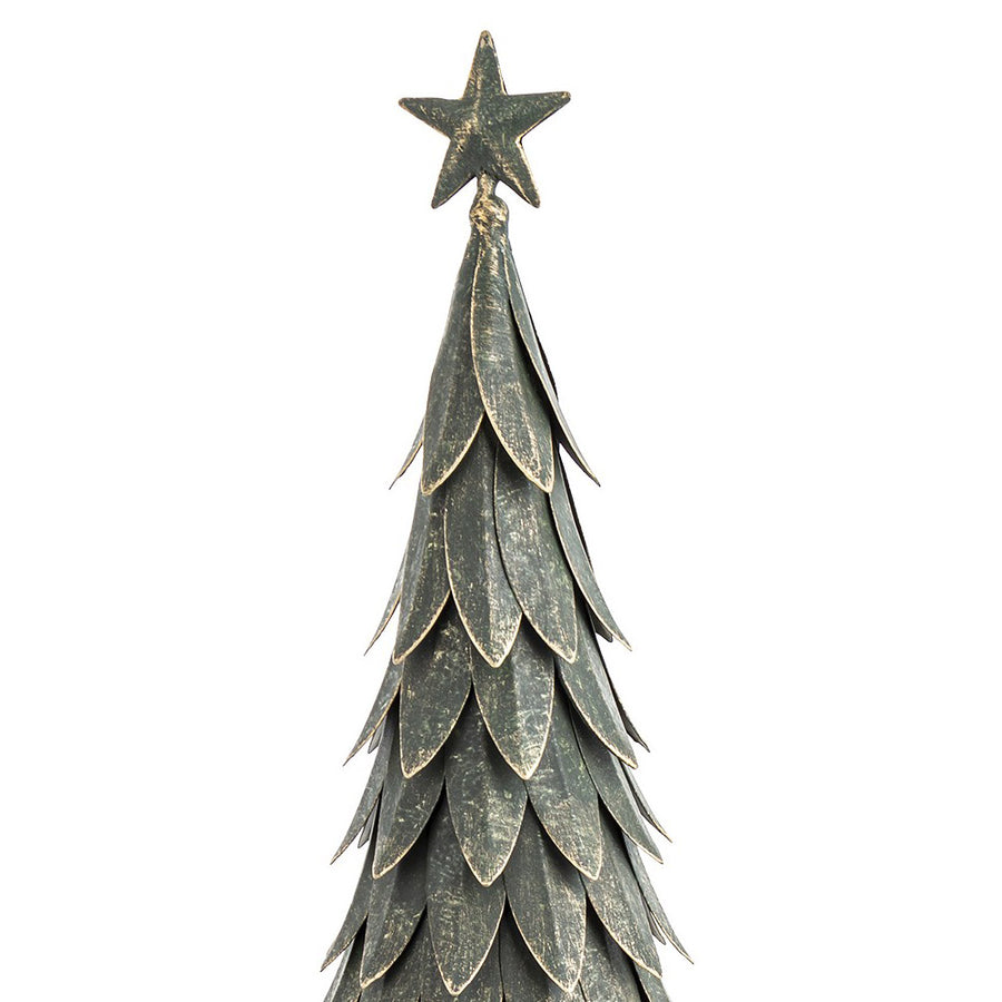 Fém dekor fenyőfa csillag csúcsdísz részletfotó 