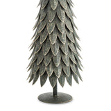 Fém dekor fenyőfa csillag levelekkel textúrázott felület és talprészlet
