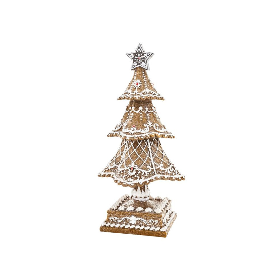 Műgyanta mézeskalács fenyődísz – perspektivikus nézet, részletgazdag írókázással