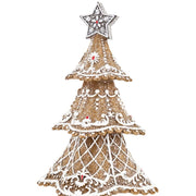 Mézeskalács stílusú fenyődísz – csúcsdísz és felső részletfotó