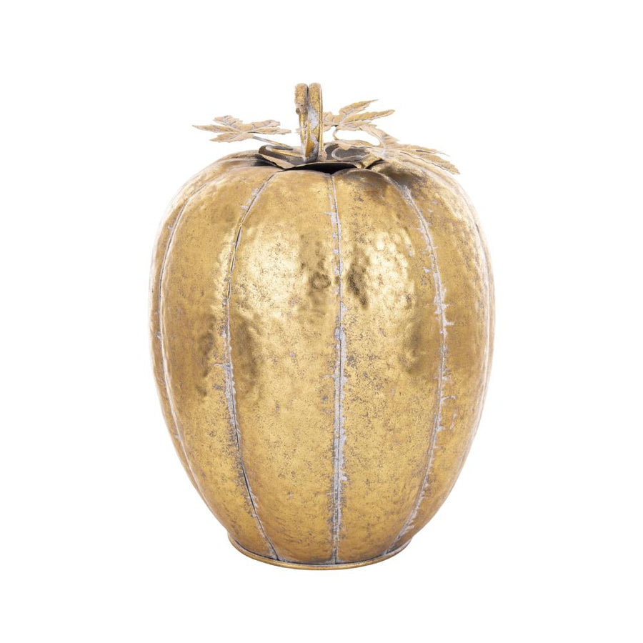 Arany patinás felületű fém dísztök a Pumpkin kollekcióból elölnézetben