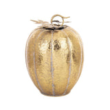 Antik hatású arany fém dísztök oldalnézetben, dekoratív szárral és levelekkel