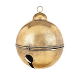 Antikolt sárgarézszínű nagy méretű fém karácsonyi csengő – 54 cm átmérővel