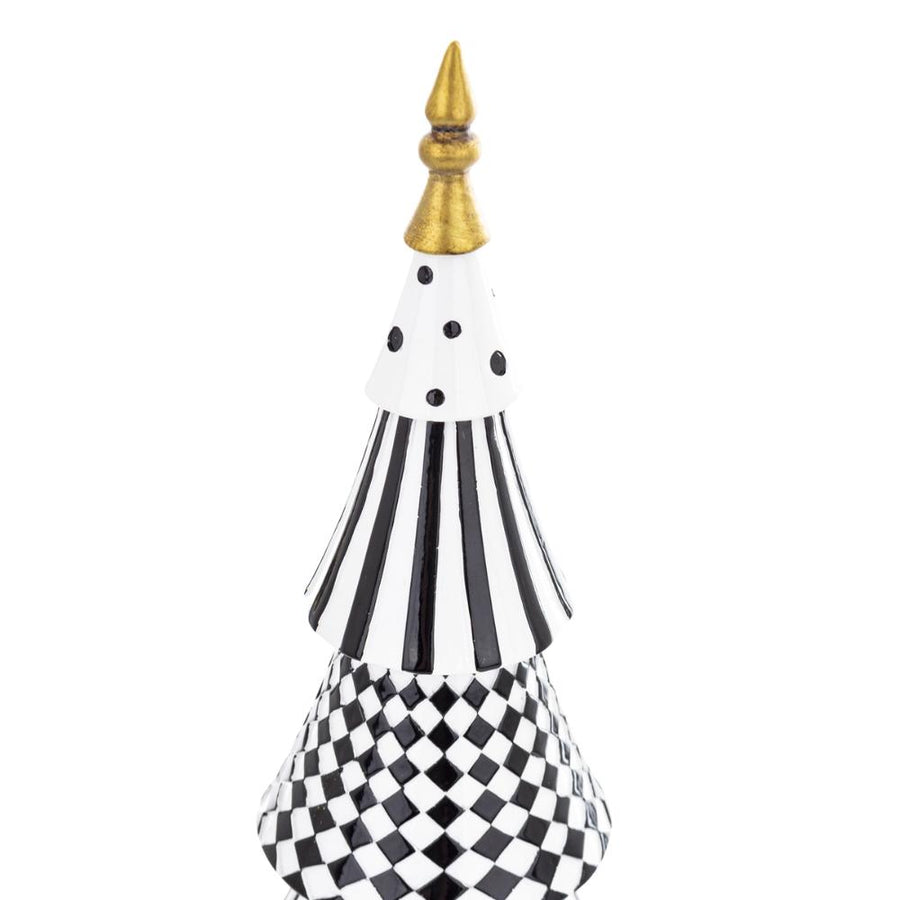 Glamour stílusú fenyőkúp részletfotó – mintázott felső elem és arany csúcsdísz