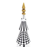 Glamour stílusú fenyőkúp részletfotó – mintázott felső elem és arany csúcsdísz