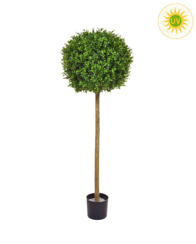 Élethű, UV-álló kialakítású, 120 cm magas, zöld színű buxus bokor műnövény