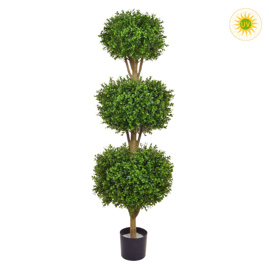 Élethű megjelenésű, UV-álló kialakítású, zöld színű buxus bokor műnövény