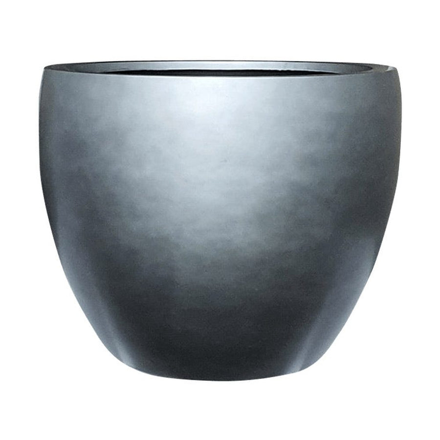 Belső ültetőkaspóval ellátott, szürke színű, dizájn műgyanta kaspó