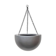 BAQ Gradient függeszthető gömb kaspó Matt Grey színben, fekete lánccal, kis méretben.