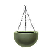 BAQ Gradient függeszthető gömb kaspó Forest Green színben, fekete lánccal, kisebb méretben.