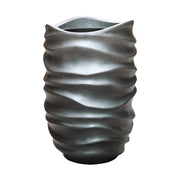 Plasztikus formájú, belső ültetőkaspóval ellátott, szürke színű, dizájn műgyanta kaspó