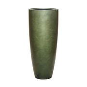 BAQ Gradient kaspó – Forest Green színben, karcsú, hengeres forma, kézzel festett kompozit felülettel, 95 cm magas méretben.