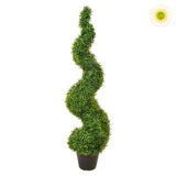 Élethű, UV-álló kialakítású, 120 cm magas, zöld színű buxus bokor műnövény