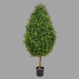 Élethű, UV-álló kialakítású, 90 cm magas, zöld színű buxus bokor műnövény