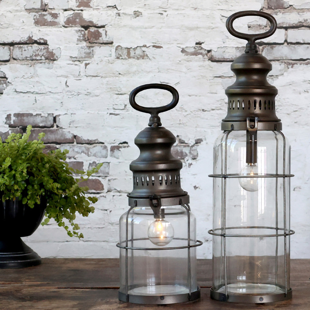 Vidéki stílusú üvegbúrás dekor fémlámpa időzíthető LED izzóval